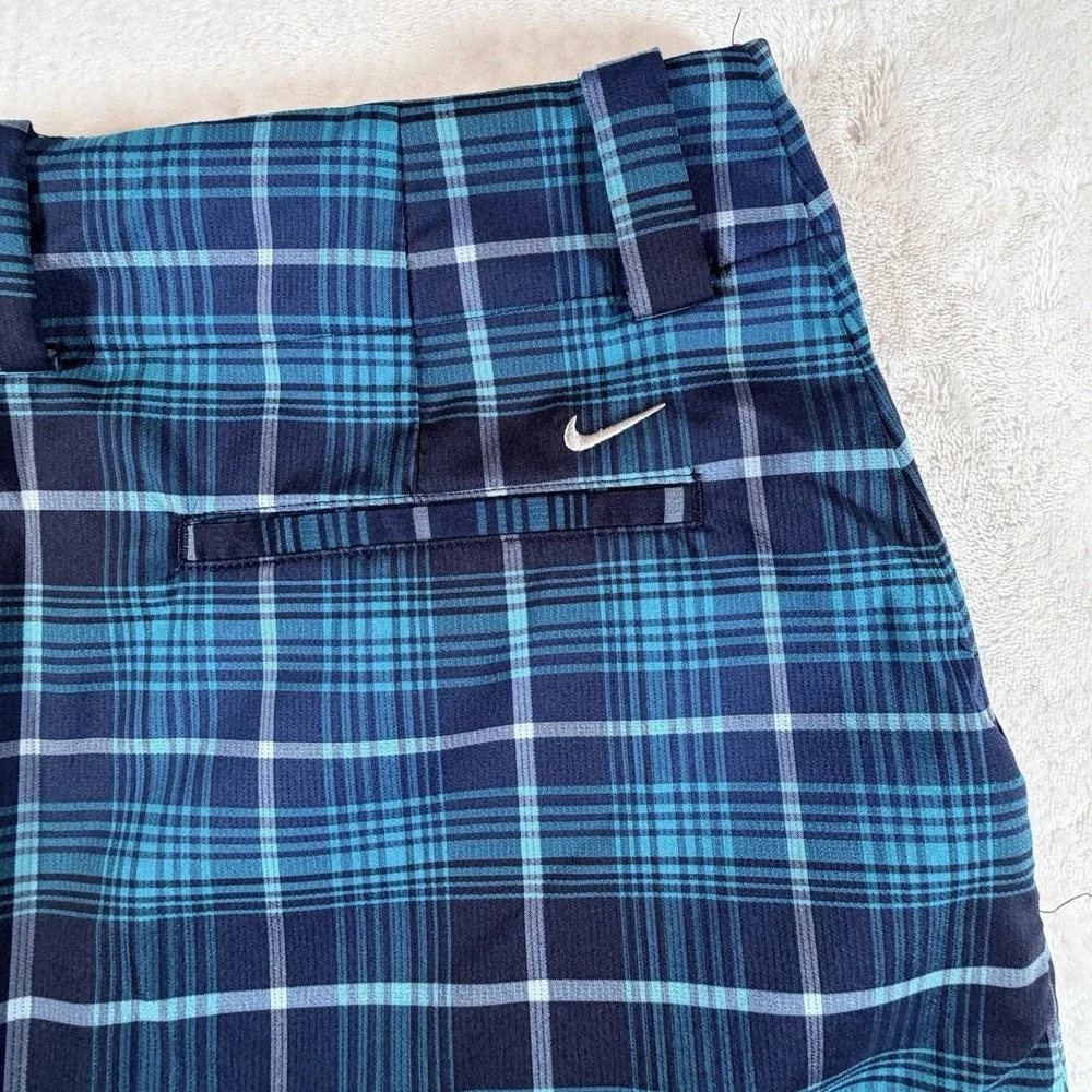 Nike Skort Women's Size 6 Blue‎ Turquoise Tartan Plaid Dri-Fit Golf Pickleball